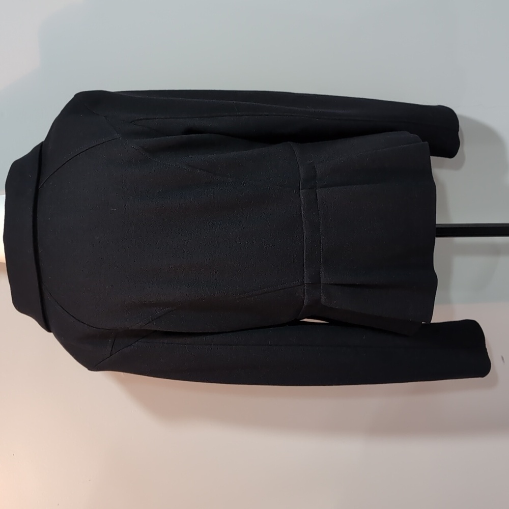 Marc Cain Black Button Down Wool Blazer with Peplum Detail,Size 5. - Picture 5 of 11